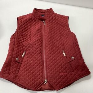 EOUS Brand Quilted Riding Vest Red Maroon Equestrian Vest L